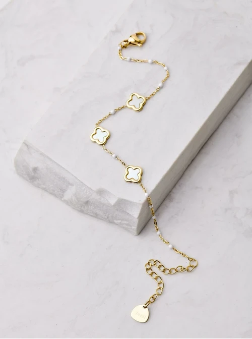 [Zestaw] Naszyjnik koniczynka, kolor złoty S300349Z02