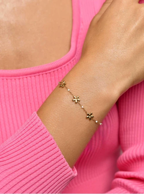 Bransoletka kwiatki, złoty S105997Z00