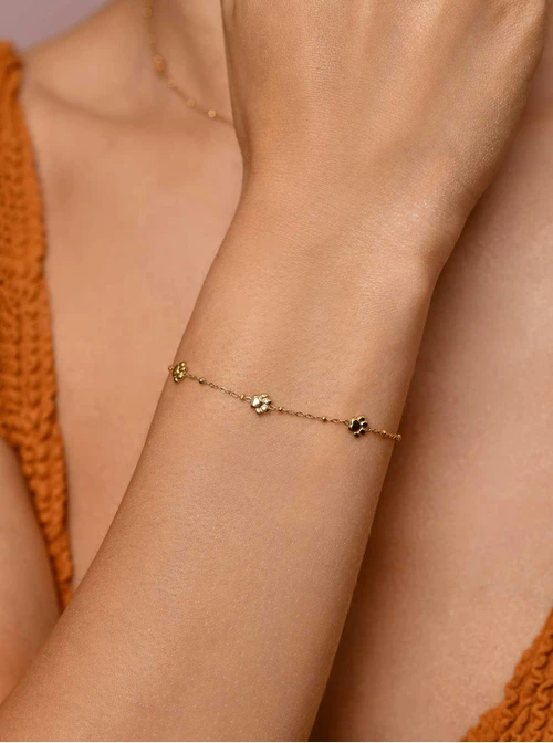 Bransoletka malutkie łapki, złoty S105975Z00