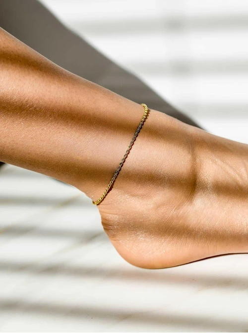 Bransoletka na kostkę, splot Corda, złoty S106943Z00