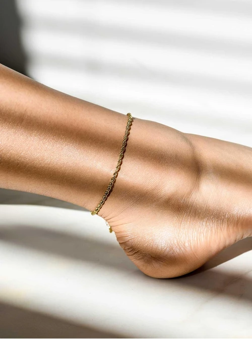 Bransoletka na kostkę, splot Corda, złoty S106944Z00