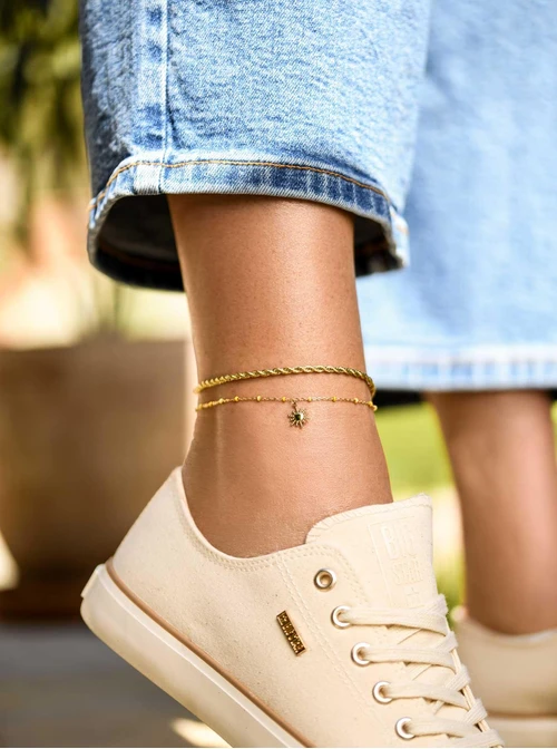 Bransoletka na kostkę, splot Corda, złoty S106944Z00