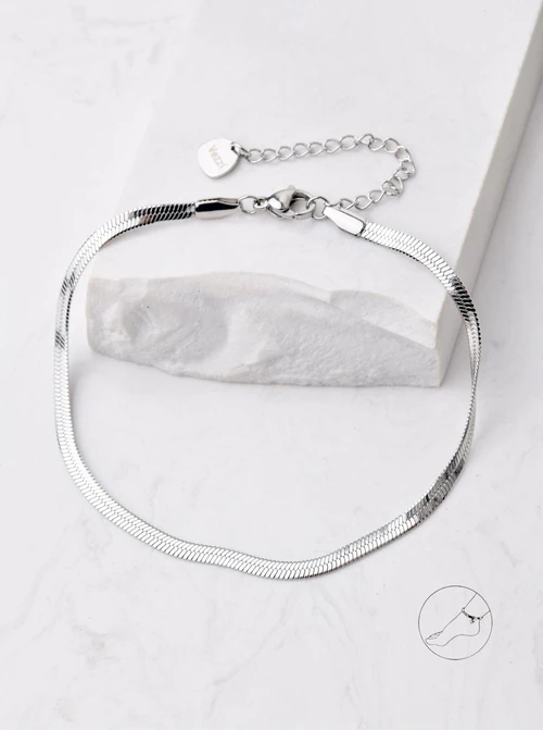 Bransoletka na kostkę żmijka, srebrny S106941S00