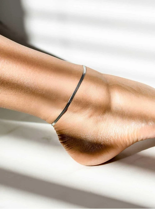 Bransoletka na kostkę żmijka, srebrny S106941S00