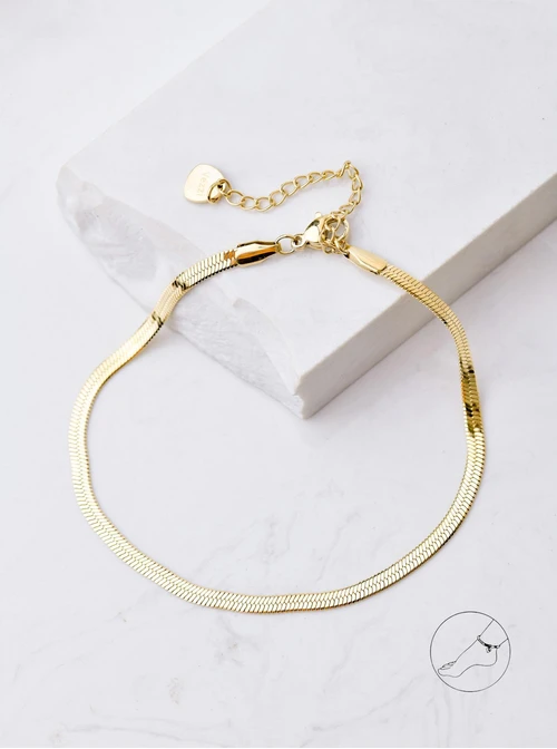 Bransoletka na kostkę żmijka, złoty S106940Z00