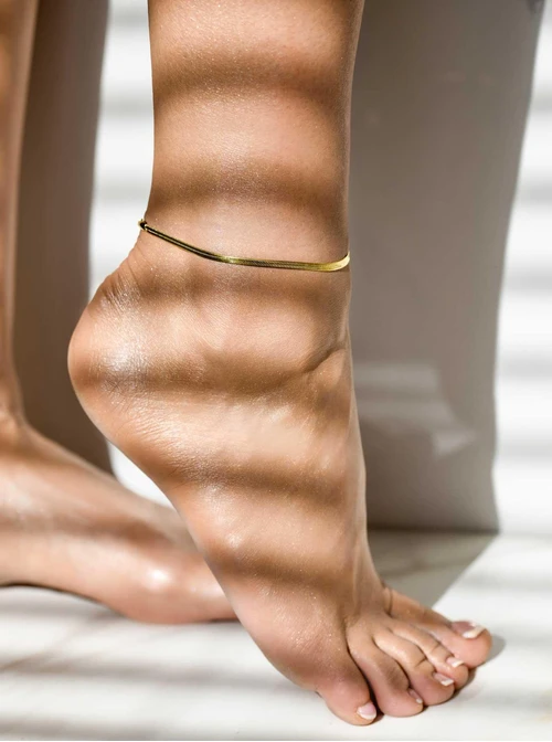 Bransoletka na kostkę żmijka, złoty S106940Z00