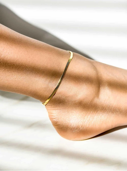 Bransoletka na kostkę żmijka, złoty S106940Z00