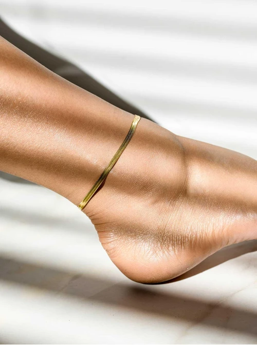 Bransoletka na kostkę żmijka, złoty S106942Z00