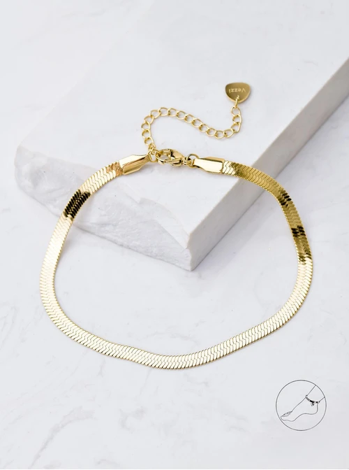 Bransoletka na kostkę żmijka, złoty S106942Z00