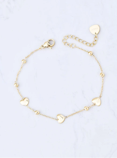 Bransoletka serduszka, kuleczki, złoty S105969Z00