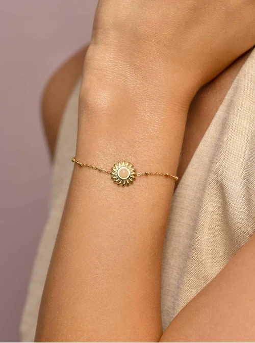 Bransoletka słońce, Kryształ Górski, złoty S106064Z00