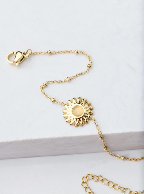 Bransoletka słońce, Kryształ Górski, złoty S106064Z00