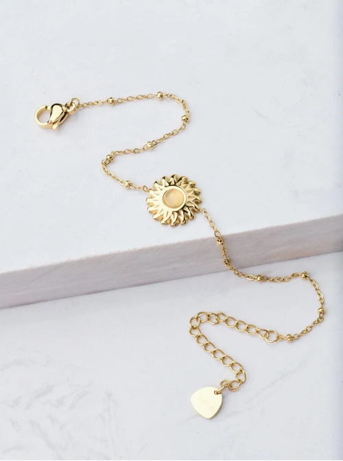 Bransoletka słońce, Kryształ Górski, złoty S106064Z00