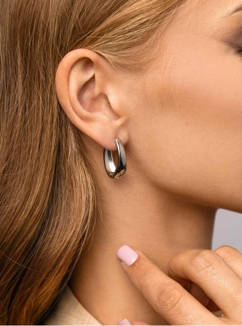 Kolczyki owalne, srebrny S205094S00