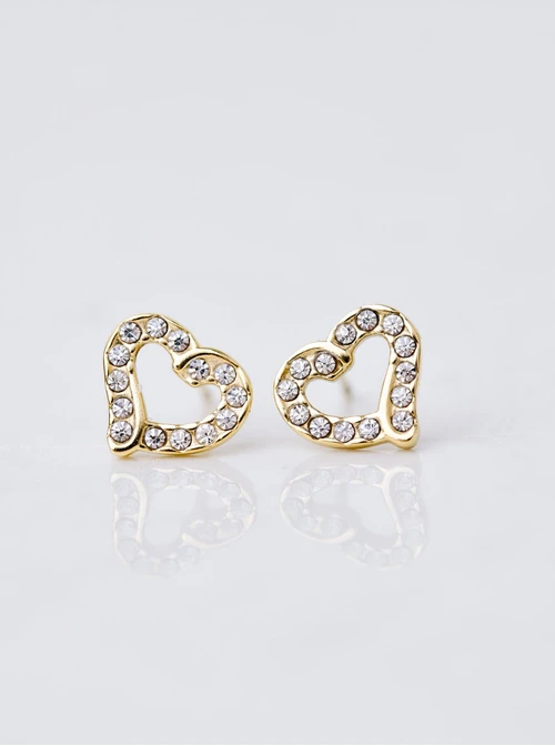 Kolczyki serduszka z kryształkami, złoty S206218Z00