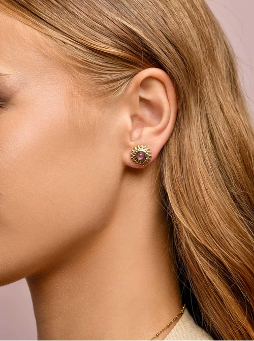 Kolczyki słońce, Ametyst, złoty S206065Z08