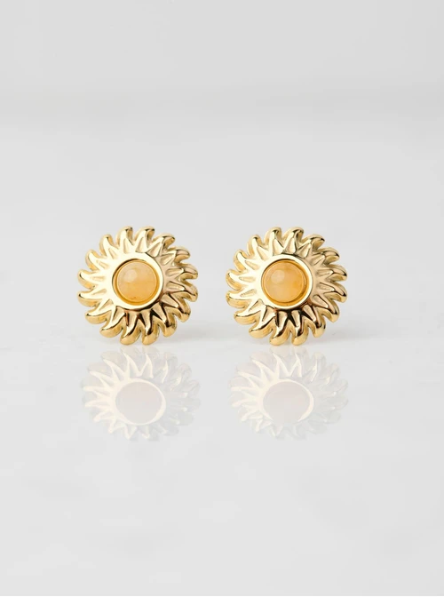 Kolczyki słońce, Jadeit, złoty S206065Z10