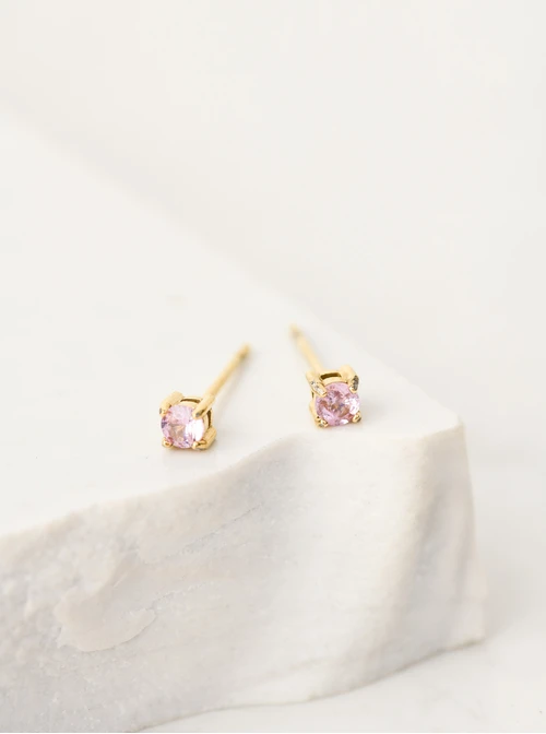[Zestaw] Kolczyki malutki, różowy kryształek,(0,3cm), złoty S206917Z06