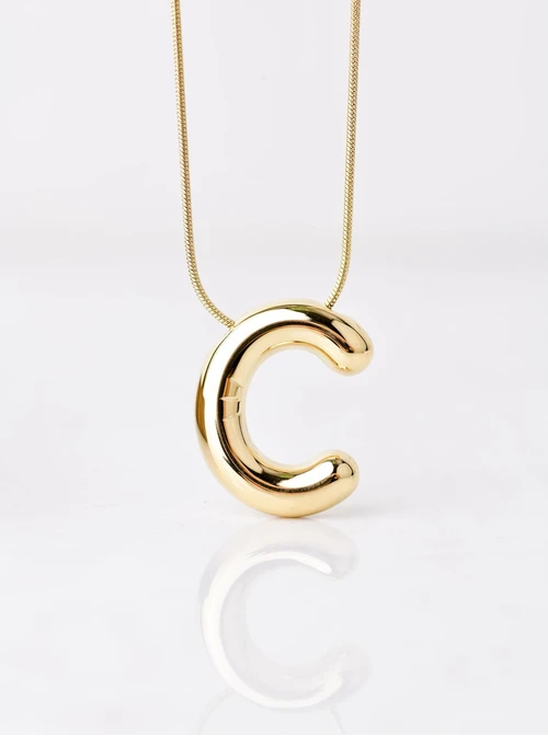 Naszyjnik dmuchana literka C, złoty S306569Z00