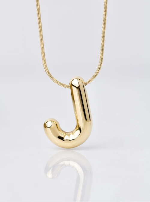 Naszyjnik dmuchana literka J, złoty S306572Z00