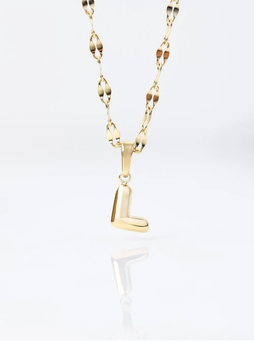 Naszyjnik dmuchana literka L, złoty S306922Z00