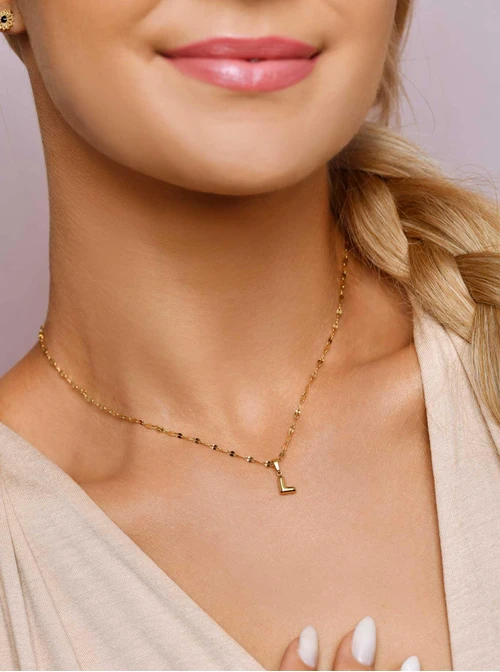 Naszyjnik dmuchana literka L, złoty S306922Z00