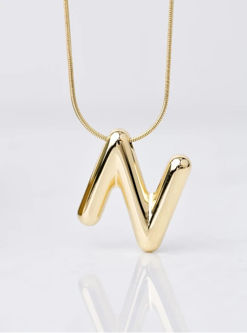 Naszyjnik dmuchana literka N, złoty S306567Z00