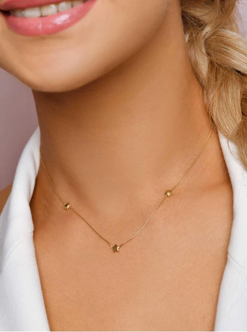 Naszyjnik malutkie gwiazdki, złoty S306008Z00