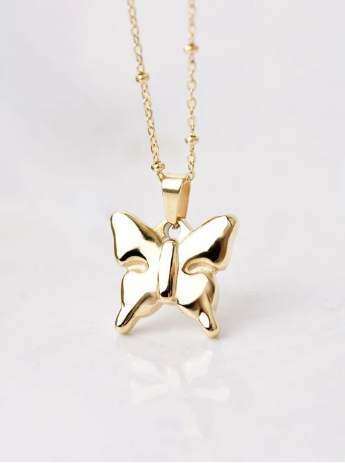 Naszyjnik motyl, złoty S306146Z00