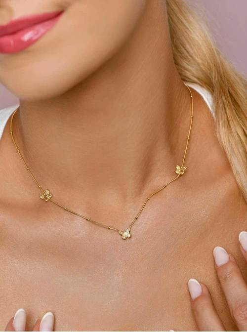 Naszyjnik motylki, złoty S306017Z00