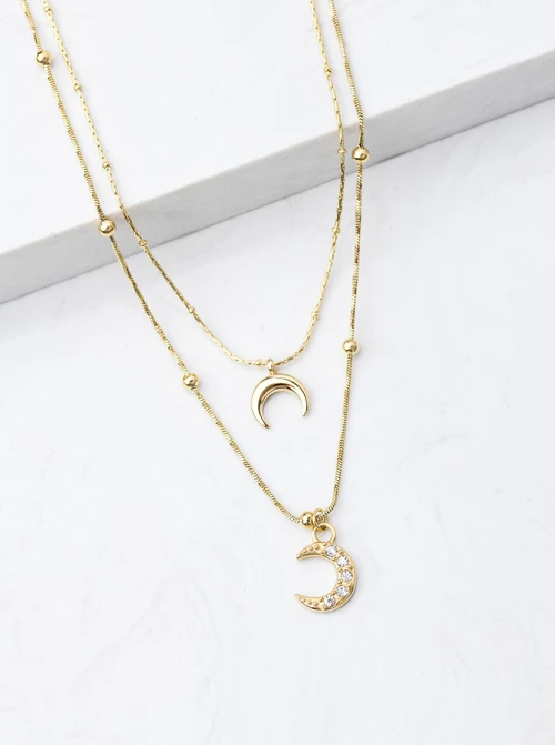 Naszyjnik podwójny księżyce, złoty S306262Z00