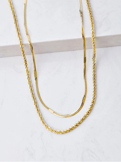 Naszyjnik podwójny, żmijka, złoty S306101Z00