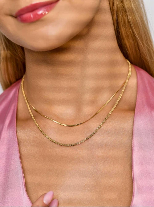 Naszyjnik podwójny, żmijka, złoty S306101Z00