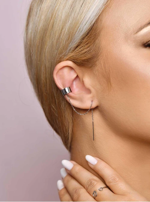 Nausznica z łańcuszkiem, srebrny S205157S00