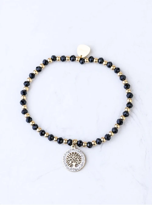 Bransoletka drzewko, kryształki, złoty S1V72672-1Z