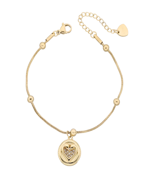 Bransoletka serce z kryształkami, złoty S106290Z00