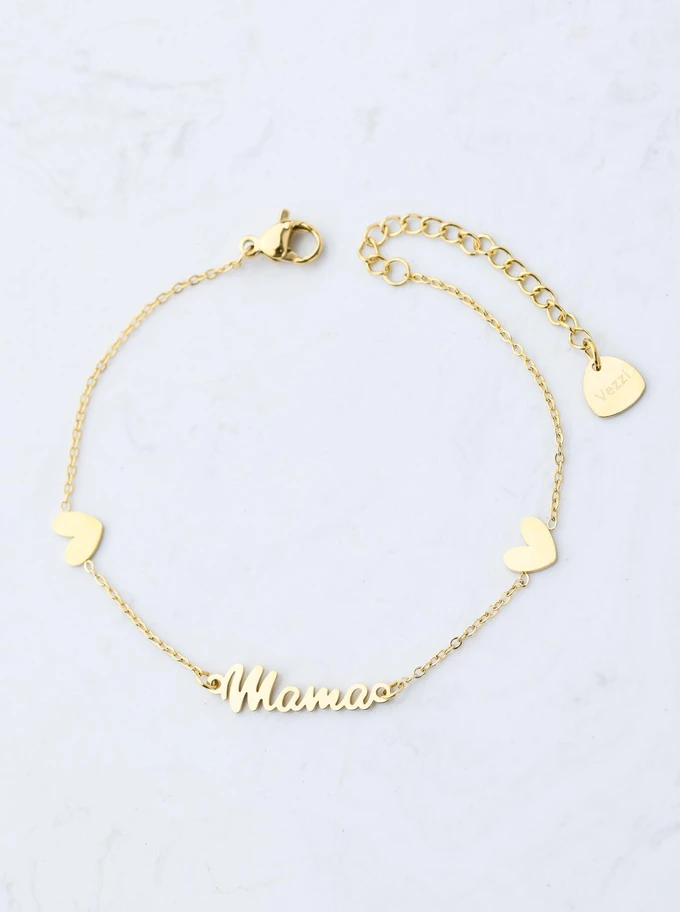 Bransoletka Mama, serduszka, złoty S107815Z00