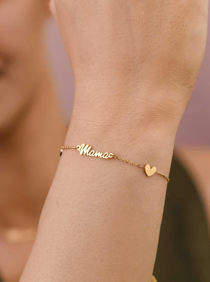 Bransoletka Mama, serduszka, złoty S107815Z00