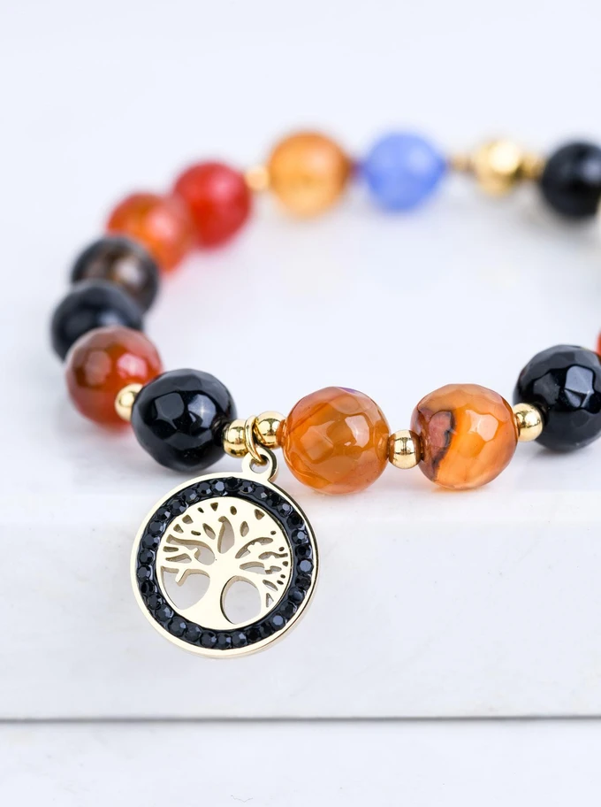 Bransoletka drzewko, Agat, złoty S108332Z07