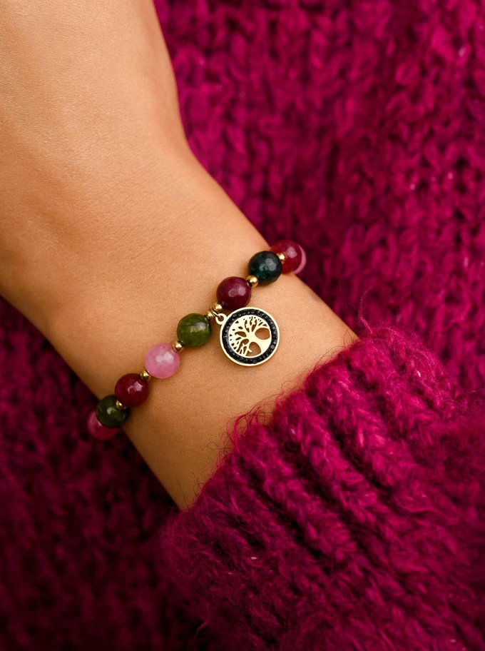 Bransoletka drzewko, Turmalin, złoty S108807Z00