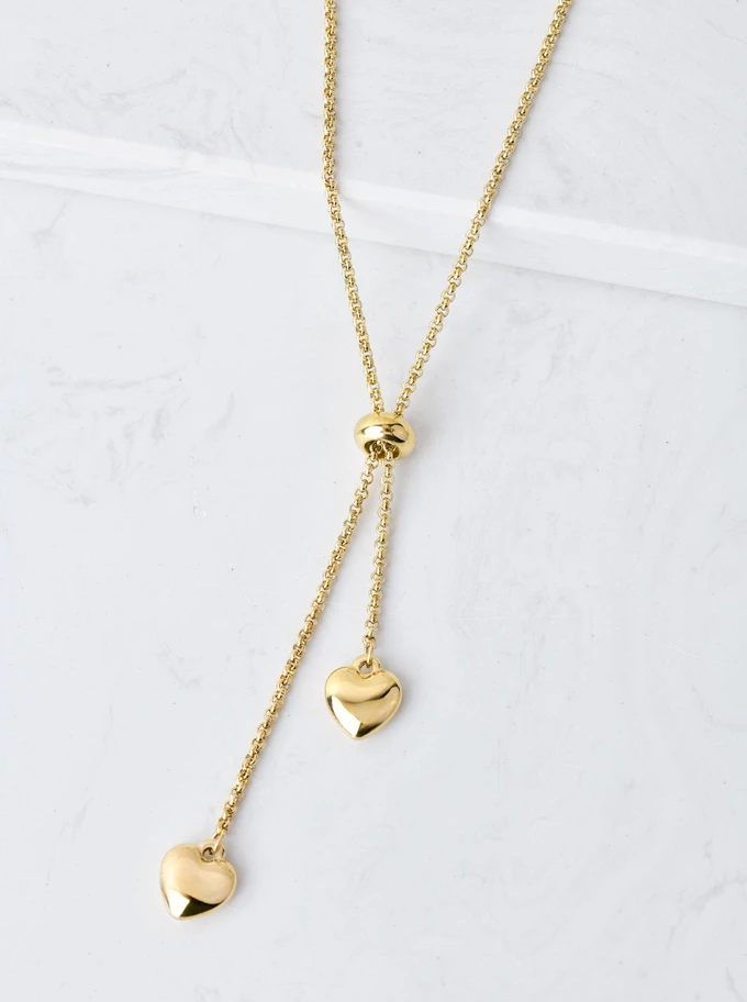 Naszyjnik krawatka, serca, złoty S307887Z00