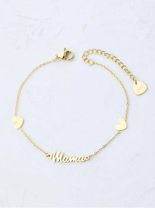 Bransoletka Mama, serduszka, złoty S107815Z00