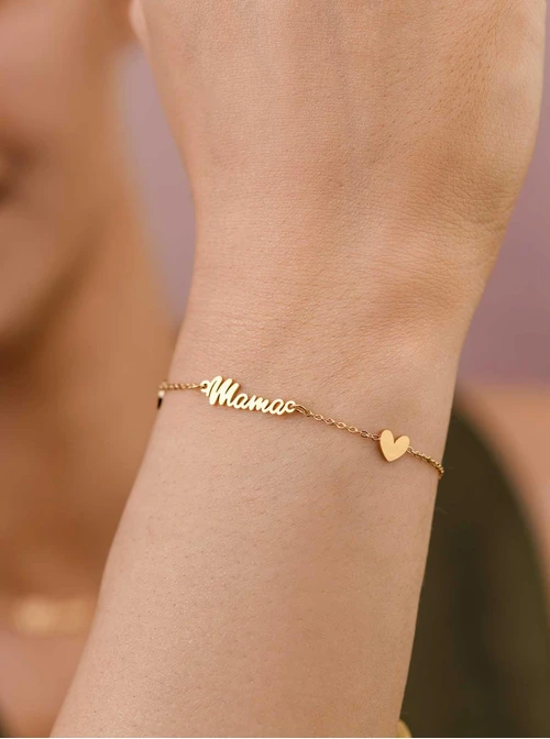 Bransoletka Mama, serduszka, złoty S107815Z00