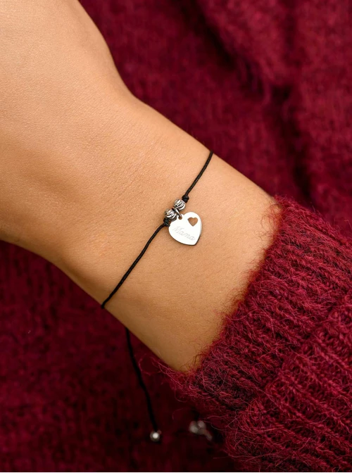 Bransoletka Mama, serduszko, srebrny S106697S01