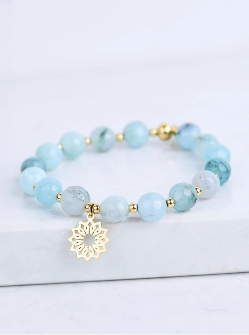 Bransoletka Rozeta Vezzi, Amazonit, złoty S108806Z00