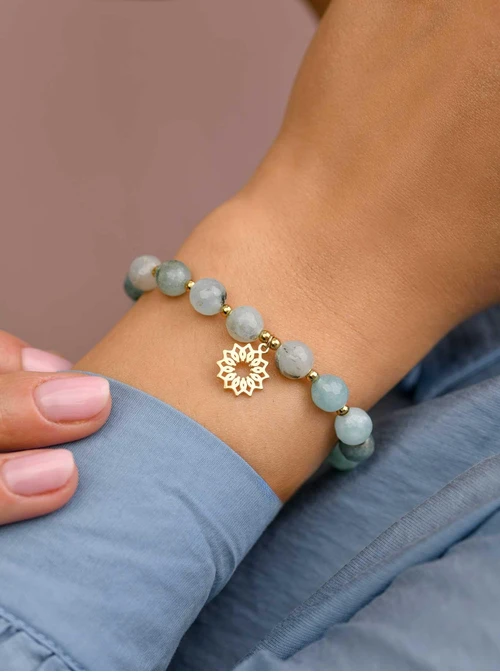 Bransoletka Rozeta Vezzi, Amazonit, złoty S108806Z00