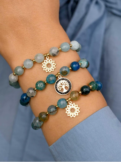 Bransoletka Rozeta Vezzi, Amazonit, złoty S108806Z00