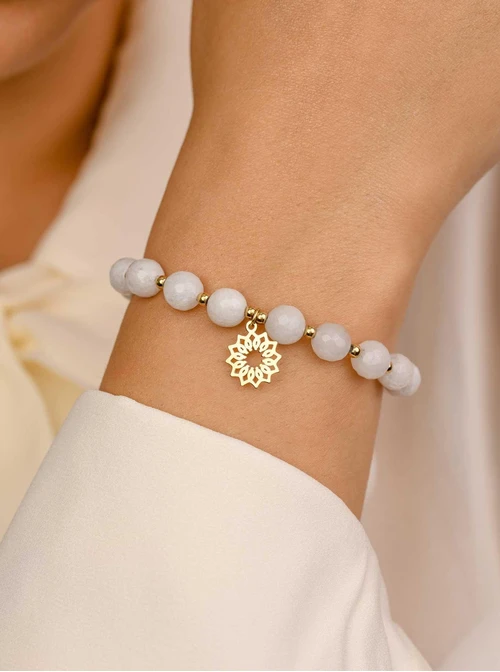 Bransoletka Rozeta Vezzi, Jadeit, złoty S108802Z02