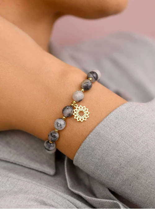 Bransoletka Rozeta Vezzi, Jadeit, złoty S108820Z00