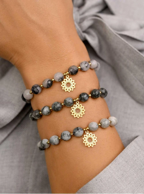 Bransoletka Rozeta Vezzi, Jaspis, złoty S108814Z00